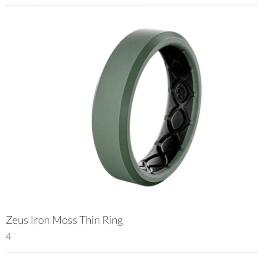 Groove Ring Zeus Iron Moss Thin